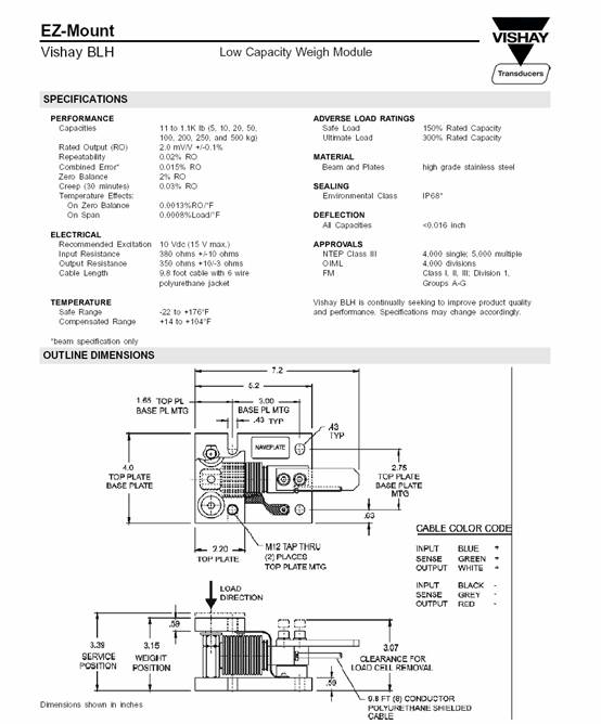 美國(guó)BLH EZ-Mount稱重模塊產(chǎn)品尺寸