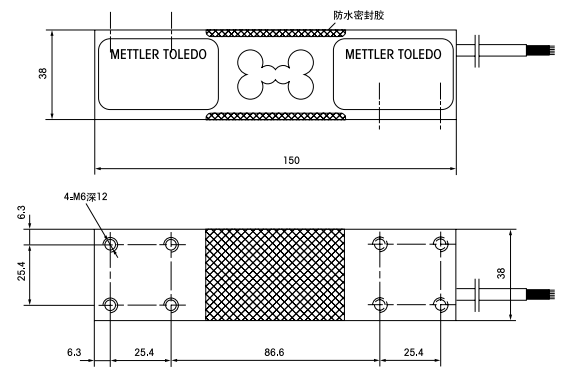 托利多MT1241-150Kg產品尺寸圖