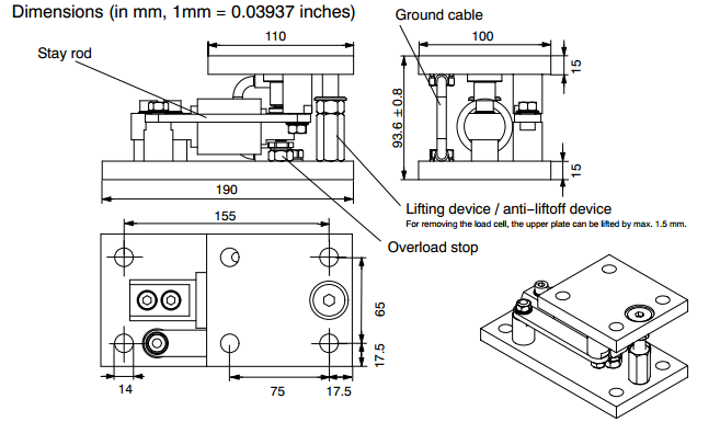 Z6/M稱重模塊尺寸圖