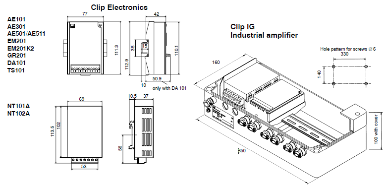 AE101放大器結構尺寸