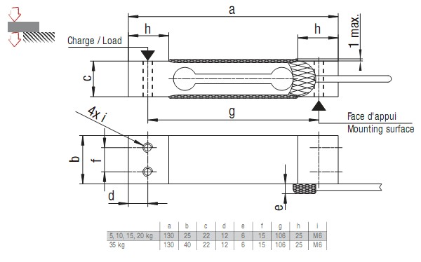 法國(guó)Scaime AQ稱重傳感器尺寸